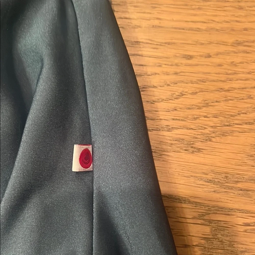 Yumiko Gray and Pink One Piece Leotard with V-Neck - Picture 2 of 4